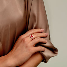 Load image into Gallery viewer, Heart Ashes Resin Ring With Plain Band - Silver