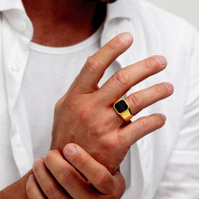 Load image into Gallery viewer, Men's Octagonal Signet Ashes Resin Ring - Gold