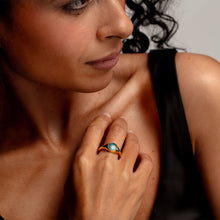 Load image into Gallery viewer, Round Signet Ashes Resin Ring - Gold