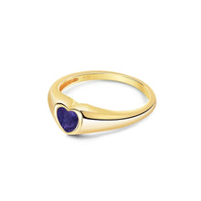 Load image into Gallery viewer, Tapered Signet-Style Heart Ashes Resin Ring - Gold