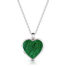 Load image into Gallery viewer, Malachite Personalised Heart Locket – Silver