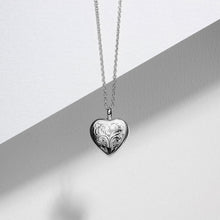 Load image into Gallery viewer, Scroll Heart Urn Ashes Necklace – Silver
