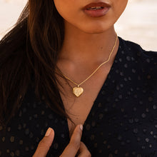 Load image into Gallery viewer, Scroll Heart Solid 14k Gold Locket