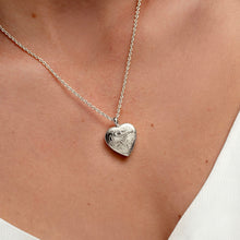 Load image into Gallery viewer, Scroll Heart Urn Ashes Necklace – Silver