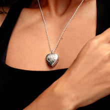 Load image into Gallery viewer, Scroll Heart Urn Ashes Necklace – Silver