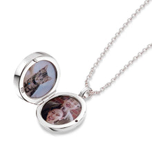 Load image into Gallery viewer, Lapis Lazuli Modern Round Locket – Silver