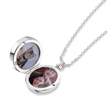 Load image into Gallery viewer, Mother of Pearl Modern Round Locket – Silver