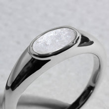 Load image into Gallery viewer, Small Oval Ashes Resin Ring - Silver