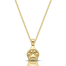 Load image into Gallery viewer, Mini Pressed Paw Urn Necklace - Gold