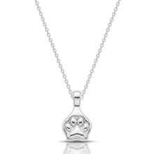 Load image into Gallery viewer, Mini Pressed Paw Urn Necklace - Silver