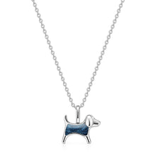 Load image into Gallery viewer, Little Dog Silhouette Ashes Resin Necklace - Silver