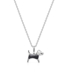 Load image into Gallery viewer, Little Dog Silhouette Ashes Resin Necklace - Silver
