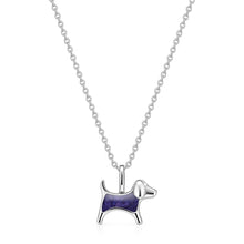 Load image into Gallery viewer, Little Dog Silhouette Ashes Resin Necklace - Silver