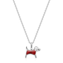 Load image into Gallery viewer, Little Dog Silhouette Ashes Resin Necklace - Silver