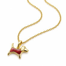 Load image into Gallery viewer, Little Dog Silhouette Ashes Resin Necklace - Gold