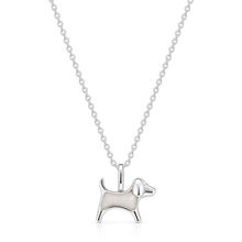 Load image into Gallery viewer, Little Dog Silhouette Ashes Resin Necklace - Silver