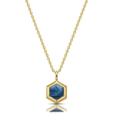 Load image into Gallery viewer, Small Hexagonal Ashes Resin Necklace - Gold