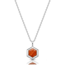 Load image into Gallery viewer, Small Hexagonal Ashes Resin Necklace - Silver