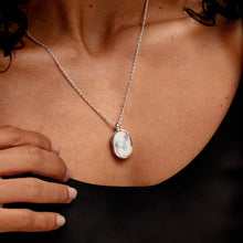 Load image into Gallery viewer, Small Howlite Dog Tag Locket - Silver