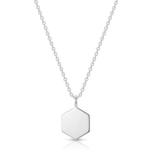 Load image into Gallery viewer, Small Hexagonal Ashes Resin Necklace - Silver