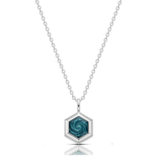Load image into Gallery viewer, Small Hexagonal Ashes Resin Necklace - Silver