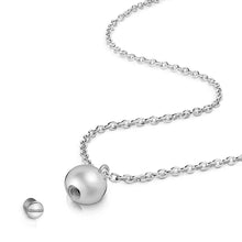Load image into Gallery viewer, Sphere Urn Ashes Necklace - Silver