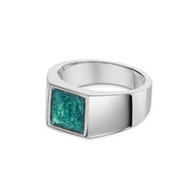 Load image into Gallery viewer, Square Signet Ashes Resin Ring - Silver