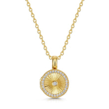 Load image into Gallery viewer, Sunbeam Crystal Halo Locket Gold