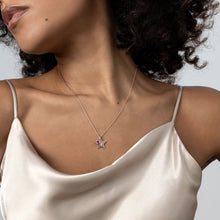 Load image into Gallery viewer, Swarovski® Birthstone Star Necklace – Silver