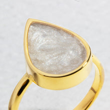 Load image into Gallery viewer, Teardrop Ashes Resin Ring - Gold