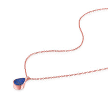 Load image into Gallery viewer, Teardrop Lapis Ashes Urn Necklace - Rose Gold