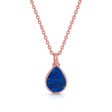 Load image into Gallery viewer, Teardrop Lapis Ashes Urn Necklace - Rose Gold
