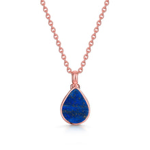 Load image into Gallery viewer, Teardrop Lapis Ashes Urn Necklace - Rose Gold