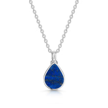 Load image into Gallery viewer, Teardrop Lapis Ashes Urn Necklace - Silver