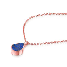 Load image into Gallery viewer, Teardrop Lapis Ashes Urn Necklace - Rose Gold