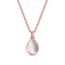 Load image into Gallery viewer, Teardrop Mother of Pearl Ashes Urn Necklace - Rose Gold