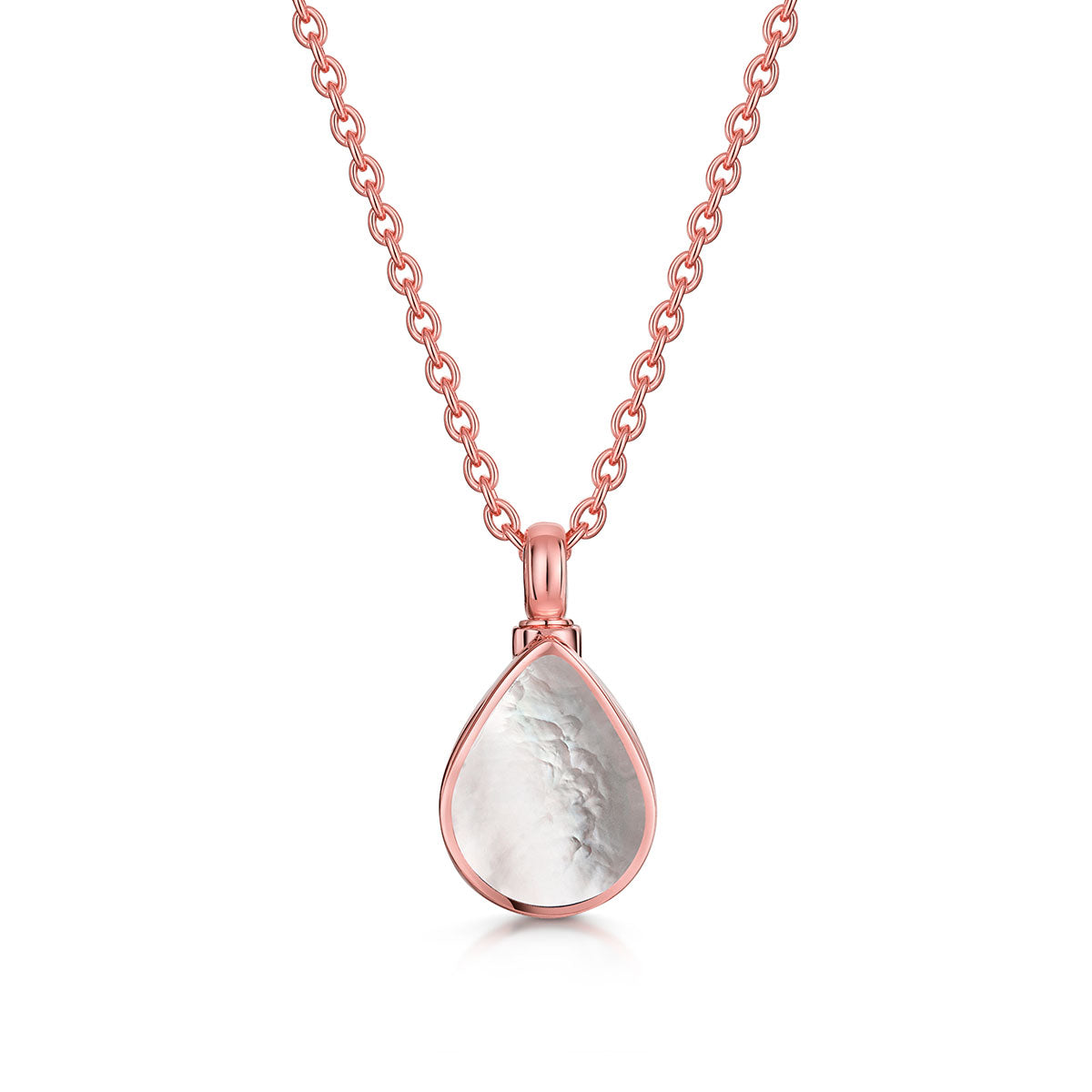 Teardrop Mother of Pearl Ashes Urn Necklace Rose Gold – LOVELOX