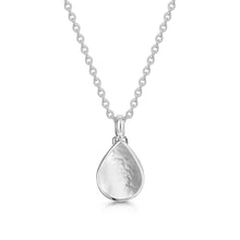 Load image into Gallery viewer, Teardrop Mother of Pearl Ashes Urn Necklace - Silver