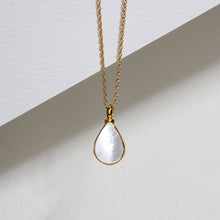 Load image into Gallery viewer, Teardrop Mother of Pearl Ashes Urn Necklace - Gold