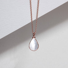 Load image into Gallery viewer, Teardrop Mother of Pearl Ashes Urn Necklace - Rose Gold