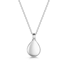 Load image into Gallery viewer, Diamond Set Teardrop Urn Ashes Necklace – Silver