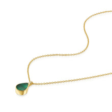 Load image into Gallery viewer, Teardrop Malachite Ashes Urn Necklace - Gold
