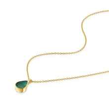 Load image into Gallery viewer, Teardrop Malachite Ashes Urn Necklace - Gold