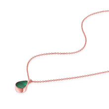Load image into Gallery viewer, Teardrop Malachite Ashes Urn Necklace - Rose Gold