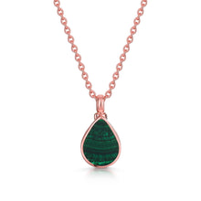 Load image into Gallery viewer, Teardrop Malachite Ashes Urn Necklace - Rose Gold
