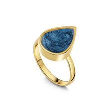 Load image into Gallery viewer, Teardrop Ashes Resin Ring - Gold