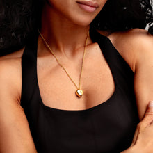 Load image into Gallery viewer, Tiny Crystal Heart Urn Ashes Necklace – Gold