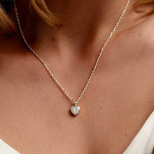 Load image into Gallery viewer, Tiny Crystal Heart Urn Ashes Necklace – Gold