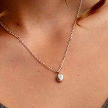 Load image into Gallery viewer, Tiny Crystal Oval Urn Ashes Necklace – Silver