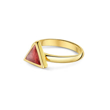 Load image into Gallery viewer, Triangular Ashes Resin Ring - Gold
